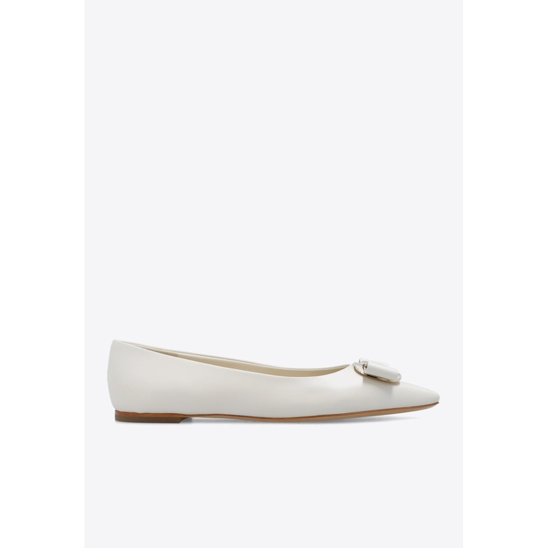 Zea Vara Bow Ballet Flats in Nappa Leather Cream wshoesus_US 5.5