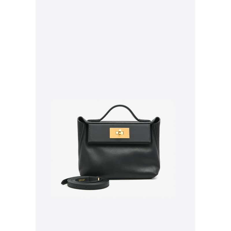 24/24 – 21 in Black Volupto Leather with Gold Hardware Black Onesize