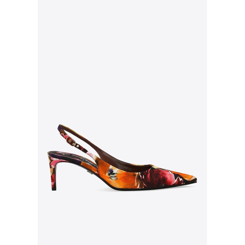 60 Brocade Leather Slingback Pumps Multicolor wshoeseu_EU 37