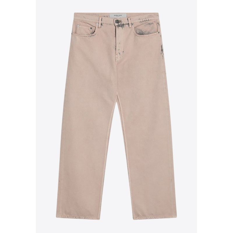 Dyed-Effect Denim Pants Pink mrtwbottoms_31