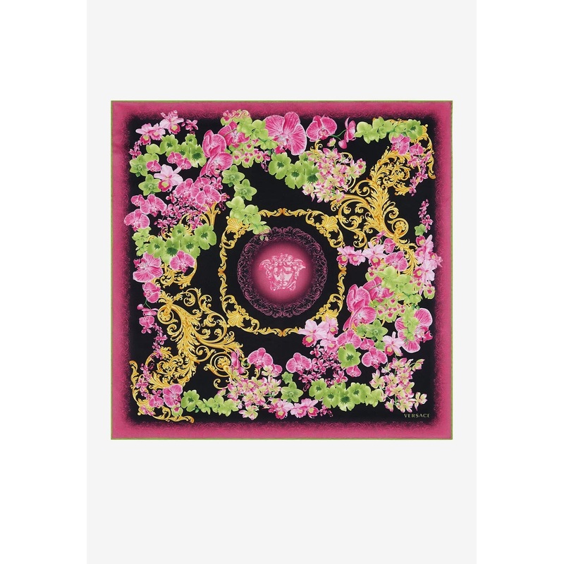 Large Medusa Orchid Silk Foulard Multicolor Onesize