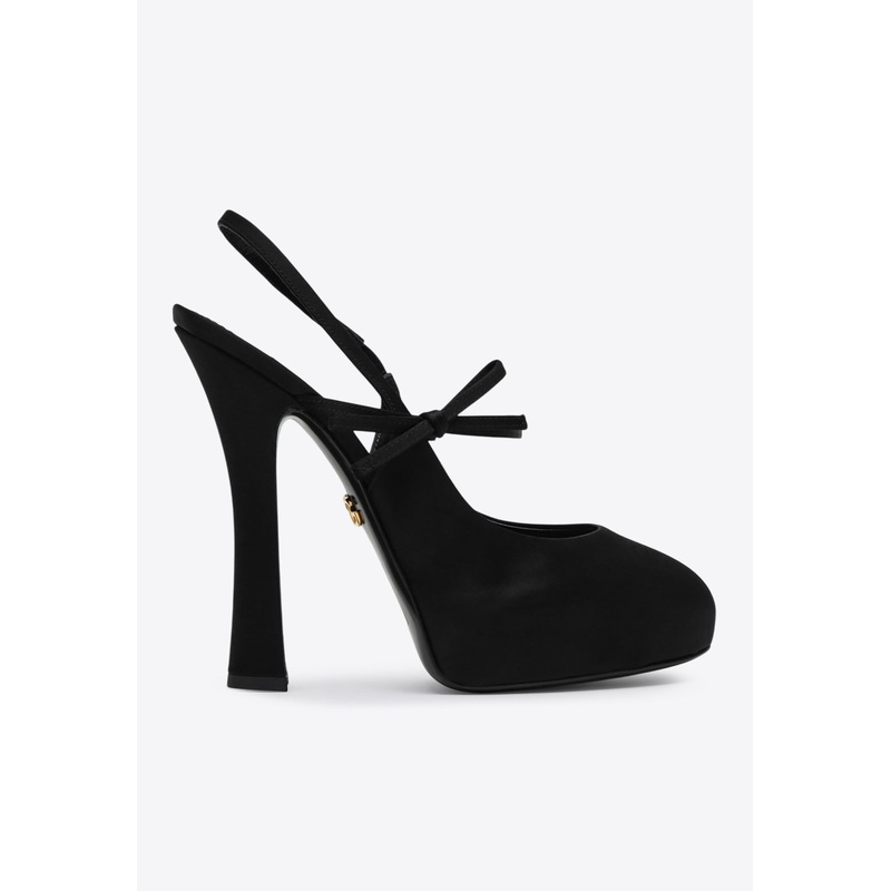 Vally 105 Satin Slingback Pumps Black wshoeseu_EU 36