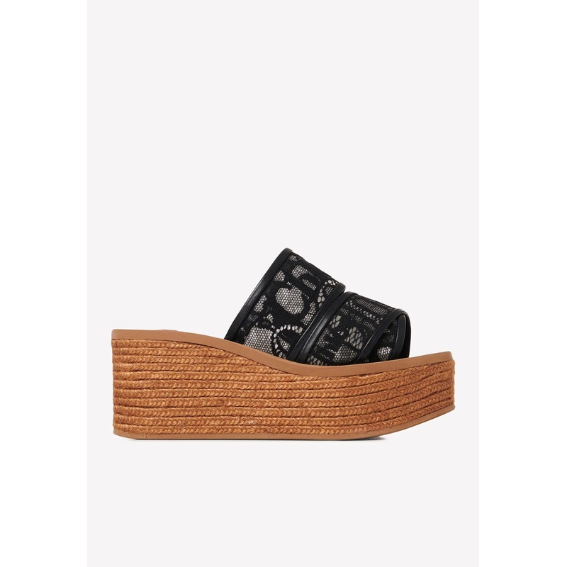 Woody 65 Espadrille Platform Lace Sandals Black wshoeseu_EU 36