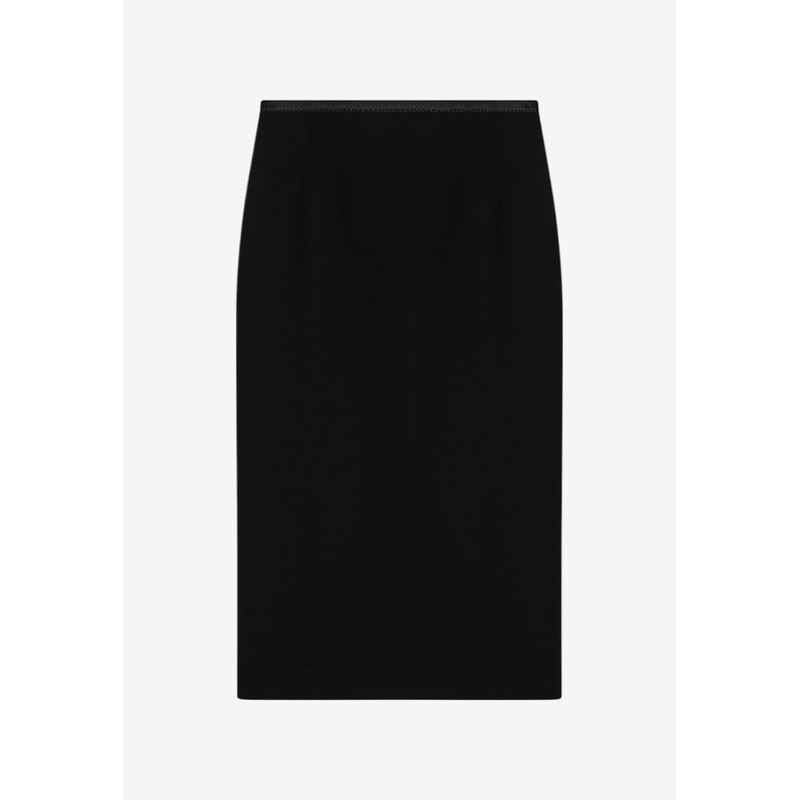 Wool Crepe Midi Pencil Skirt Black wrtwit_IT 40