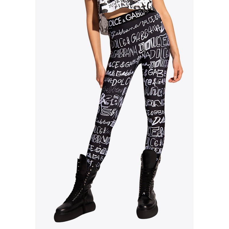 All-Over Print Leggings Monochrome wrtwit_IT 42