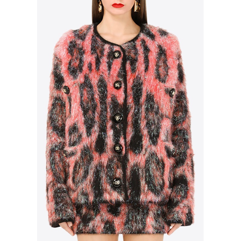 Animalier Mohair Wool Jacket Multicolor wrtwit_IT 40