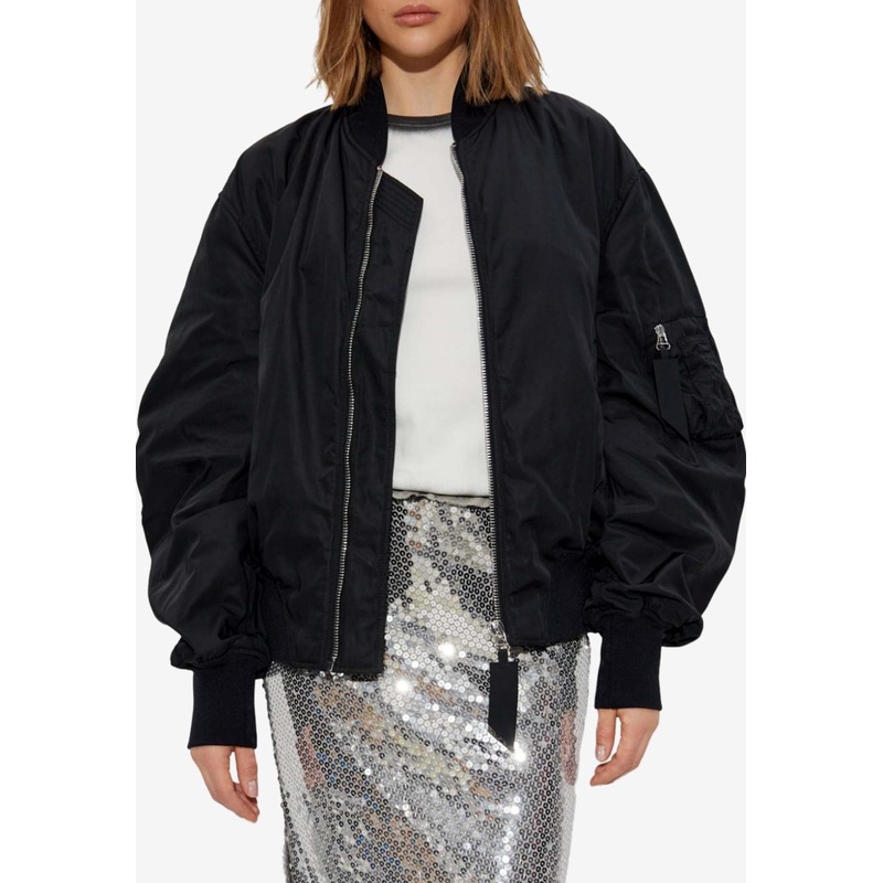 Anja Zip-Up Bomber Jacket Black wrtwit_IT 36