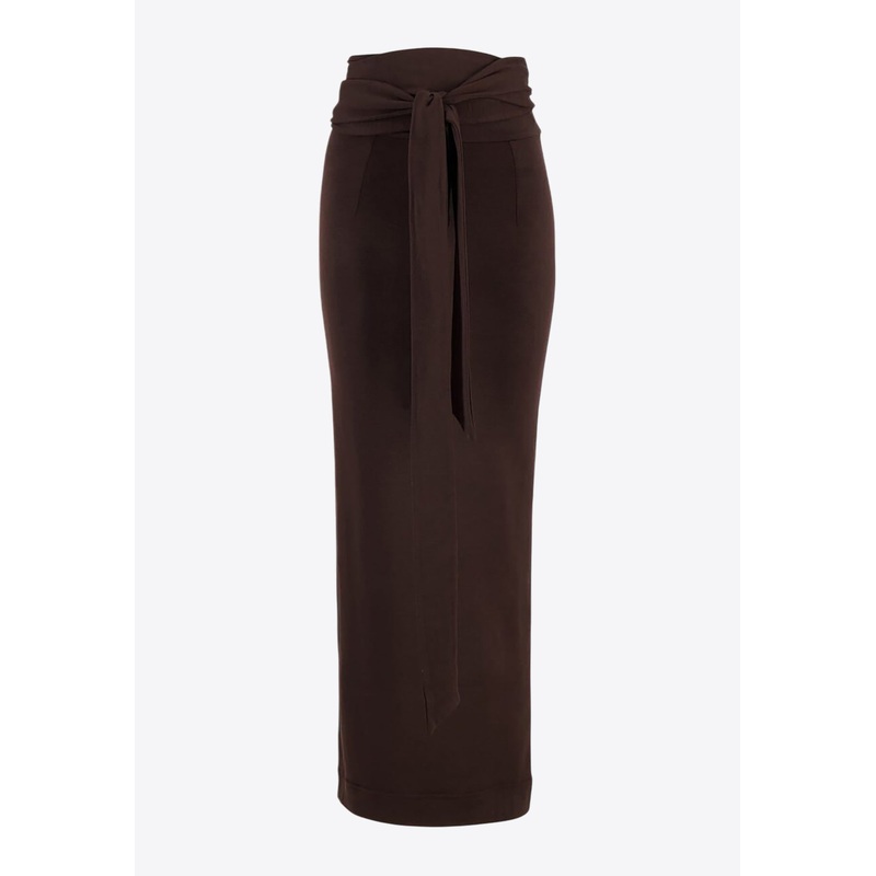 Belted Virgin-Wool Maxi Skirt Brown wrtwit_IT 40