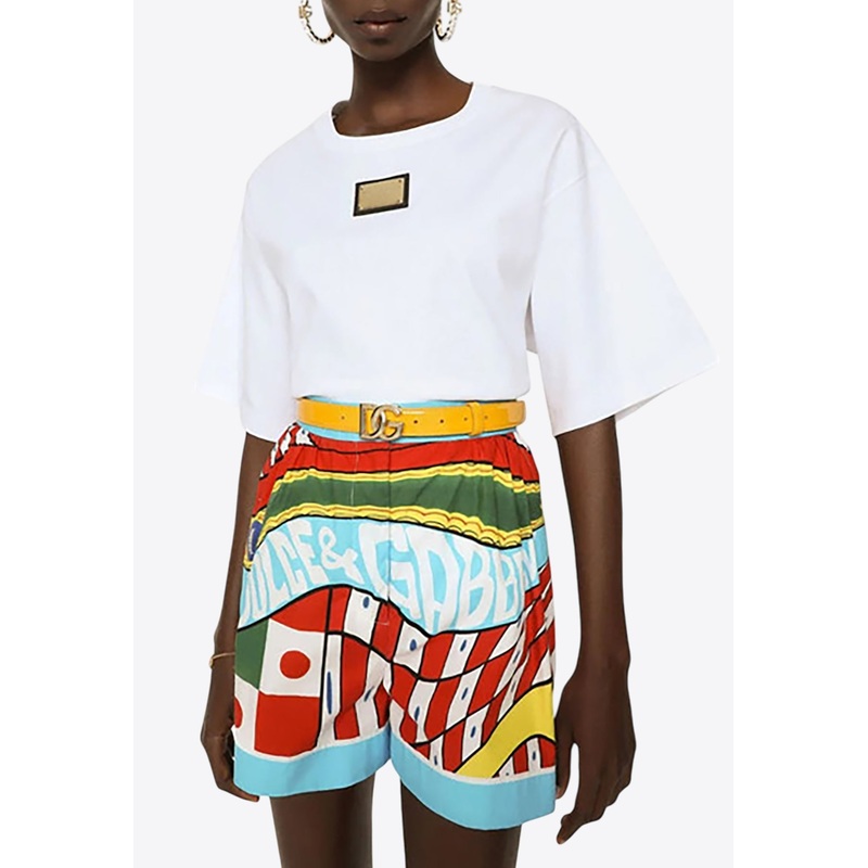 Carretto Print Mini Shorts Multicolor wrtwit_IT 40