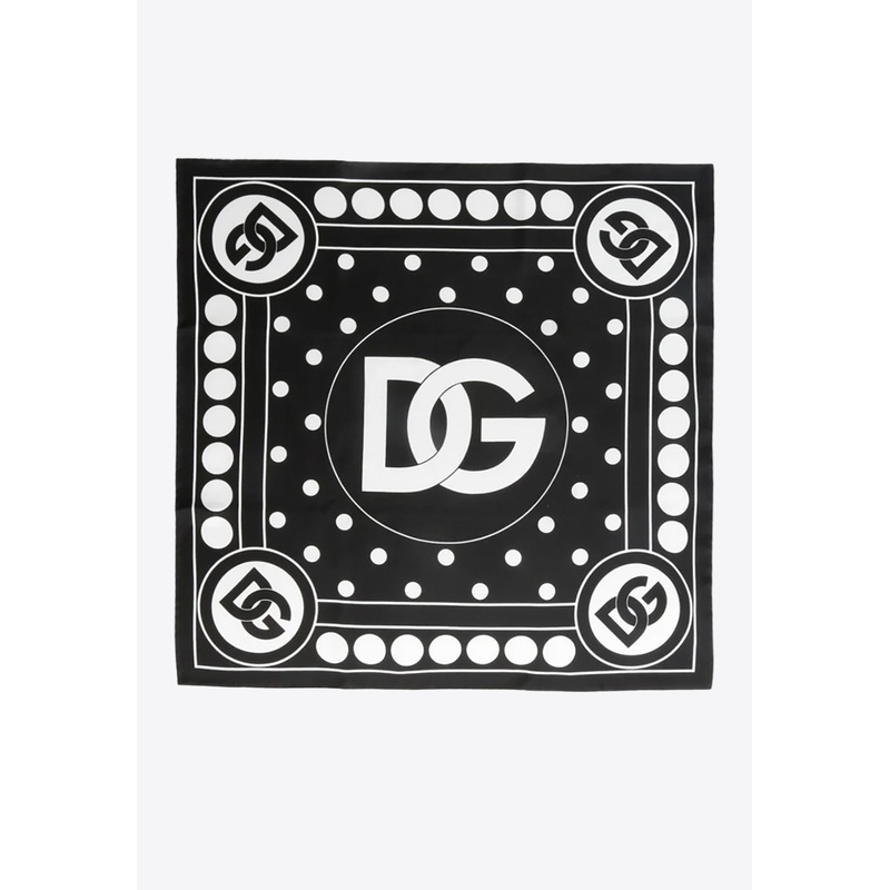 DG Logo Silk Scarf Black Onesize
