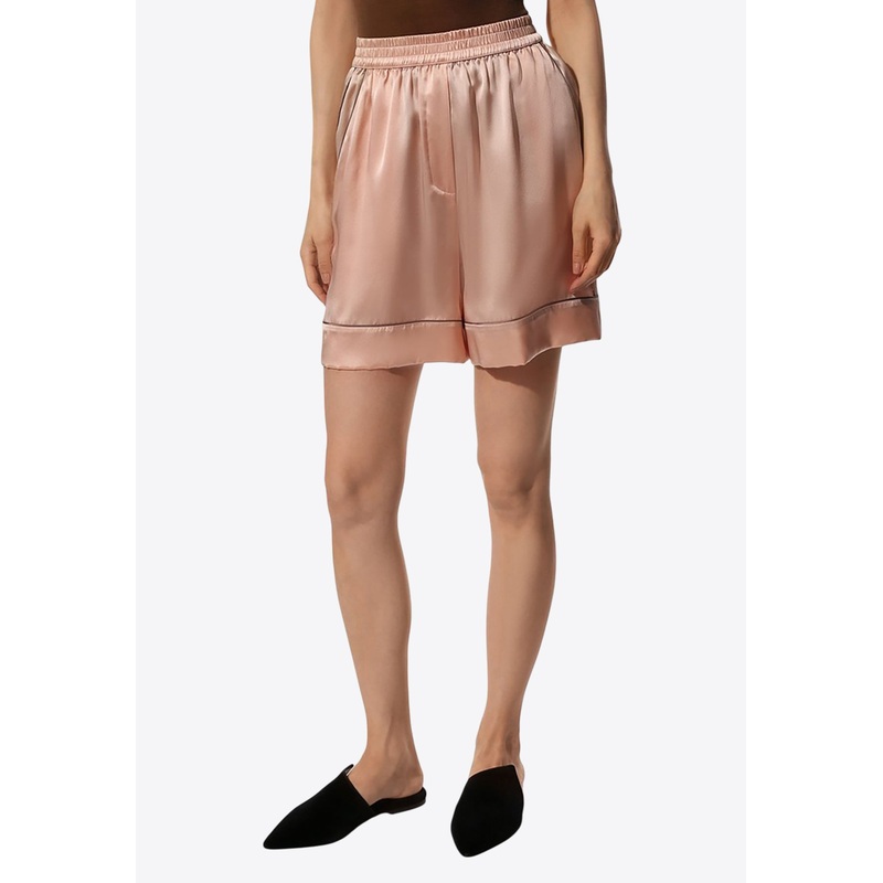 Silk Knee-Length Shorts Pink wrtwit_IT 40