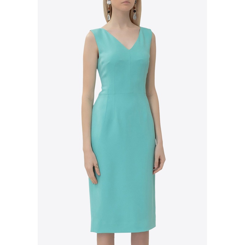 V-neck Midi Dress Blue wrtwit_IT 40