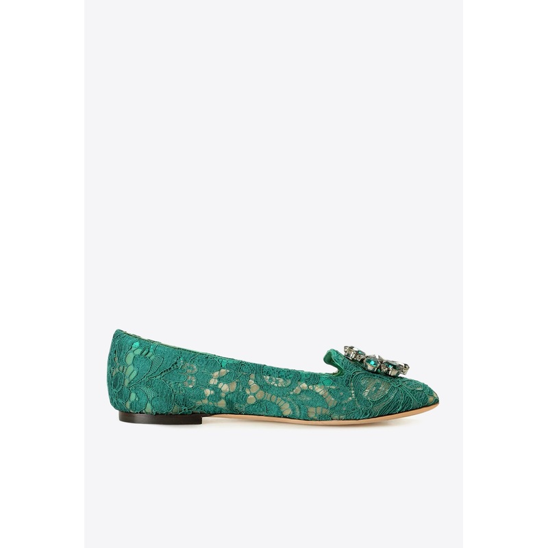 Vally Taormina Lace Ballet Flats Green wshoeseu_EU 36
