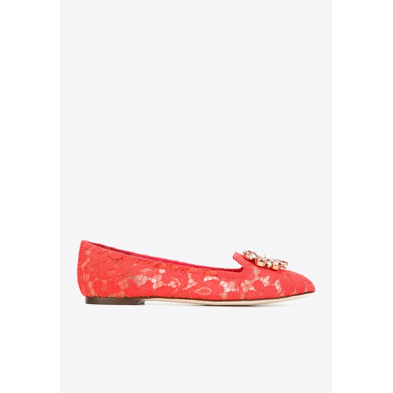 Vally Taormina Lace Ballet Flats Red wshoeseu_EU 37