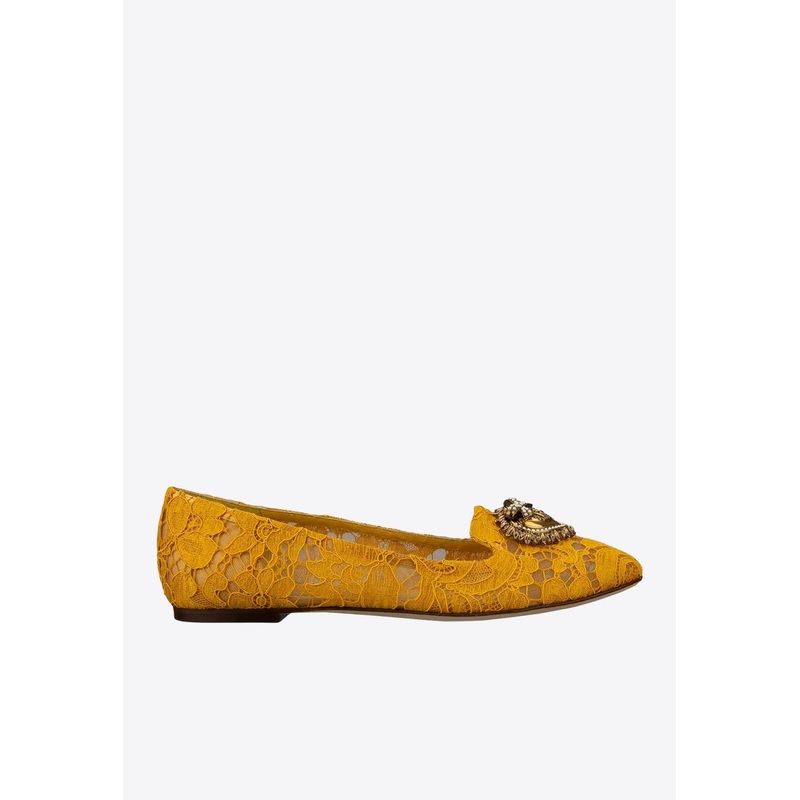 Vally Taormina Lace Ballet Flats Yellow wshoeseu_EU 36.5