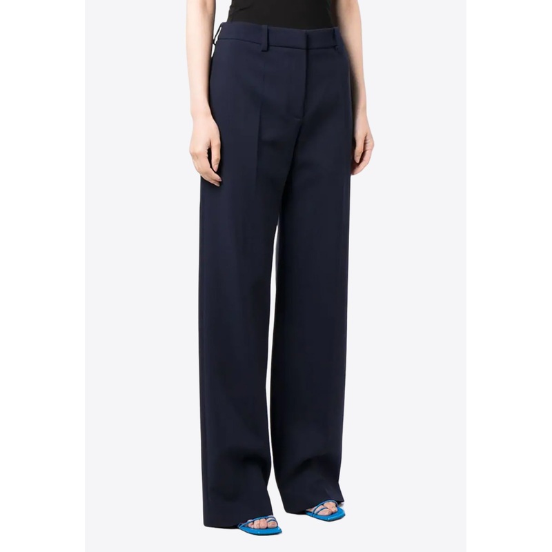 Wide-Leg Wool-Blend Pants Blue wrtwit_IT 40