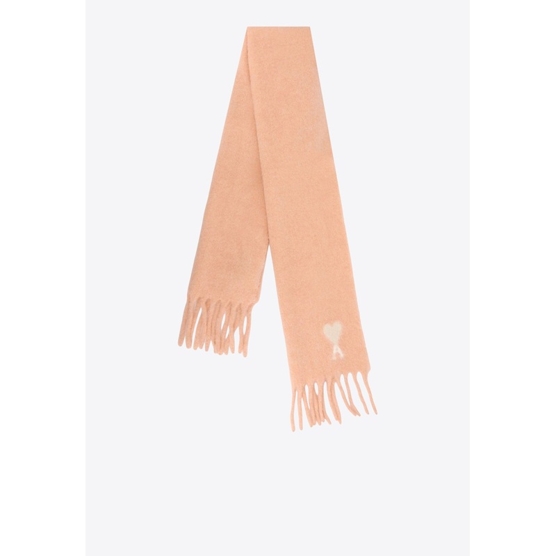Ami De Coeur Alpaca Fringed Scarf Pink Onesize