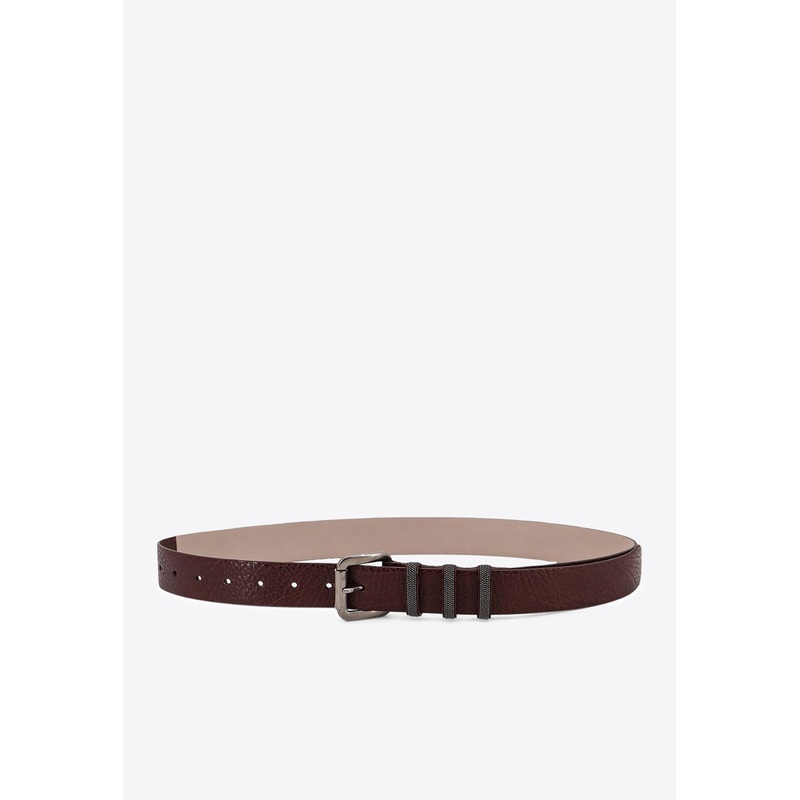 Buckled Leather Belt Purple S