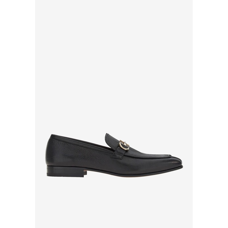 Giove Gancini Leather Loafers Black mshoesus_US 6