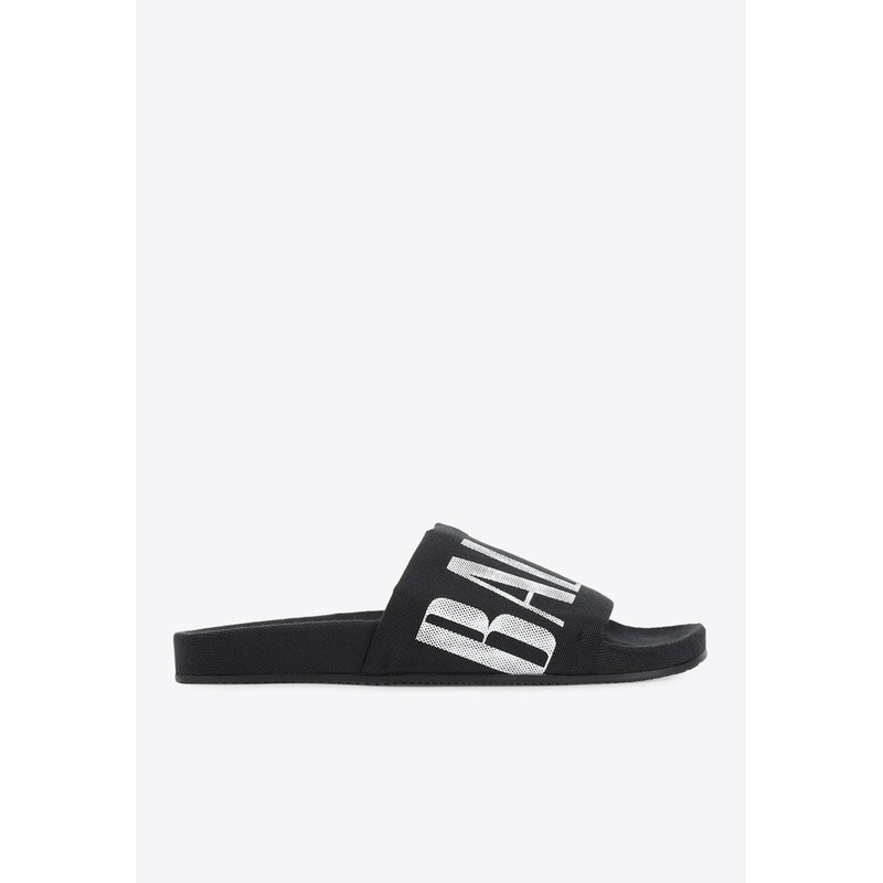 Logo Lettering Pool Slides Black mshoeseu_EU 45