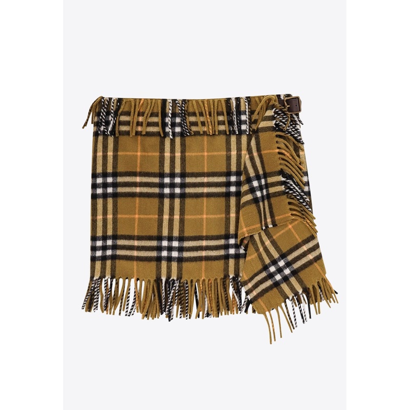 Wool Checked Mini Skirt Green wrtwstd_S