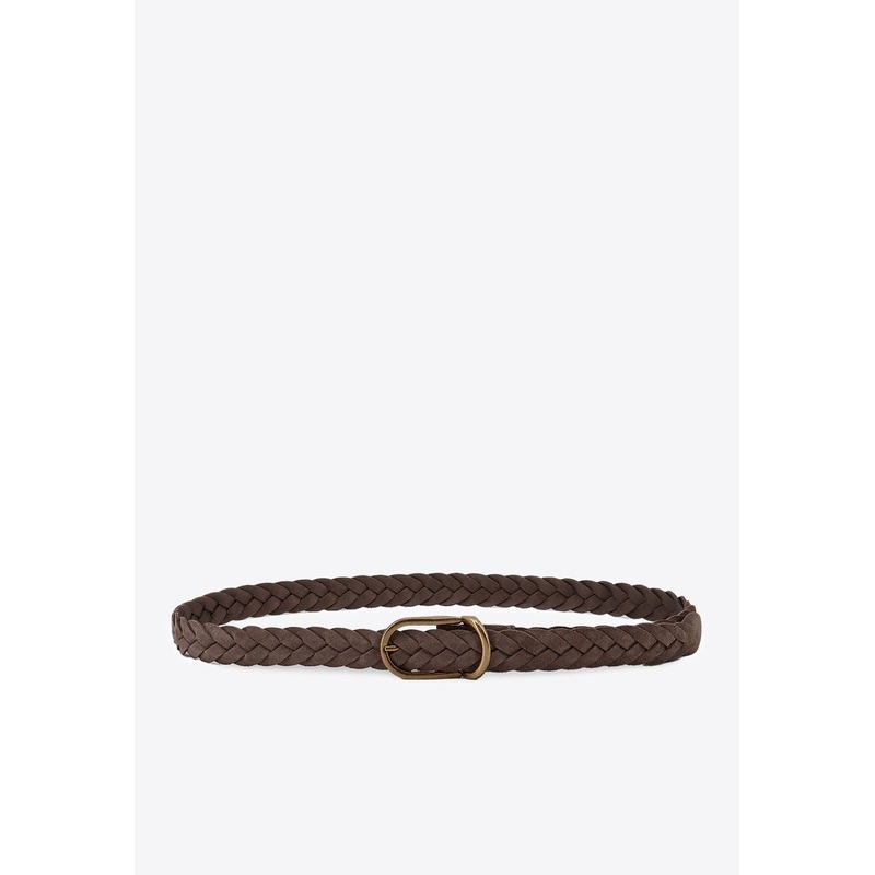 Woven Suede Belt Brown 100
