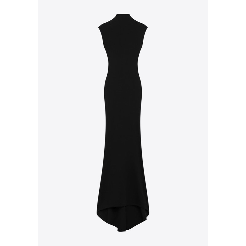Alba Ruched Column Gown Black wrtwstd_XS