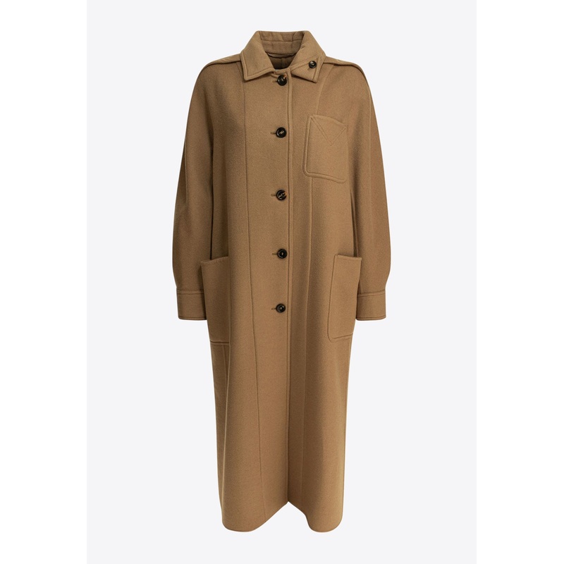 Aldo Single-Breasted Wool Long Coat Brown wrtwit_IT 38