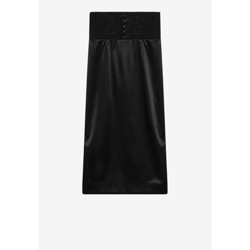 Corset-Belt Midi Skirt Black wrtwit_IT 38