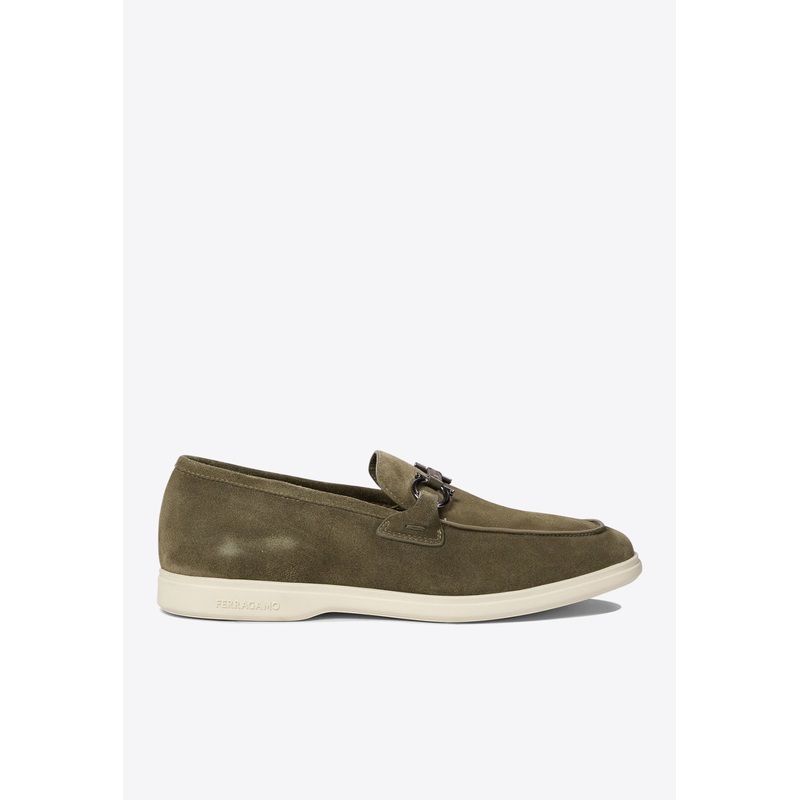 Cosimo Gancini Suede Loafers Green mshoesus_US 10