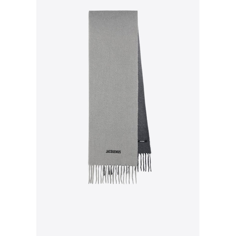 Moisson Alpaca Fringed Scarf Gray Onesize