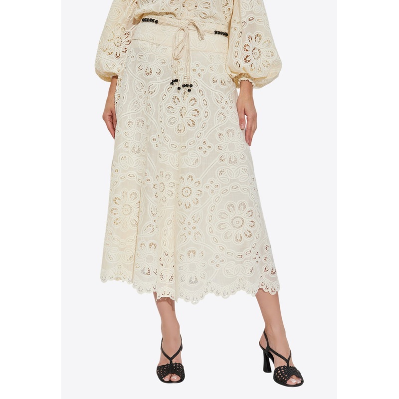 Rhiannon Broderie Anglaise Midi Skirt Cream wrtwzimmermann_0P