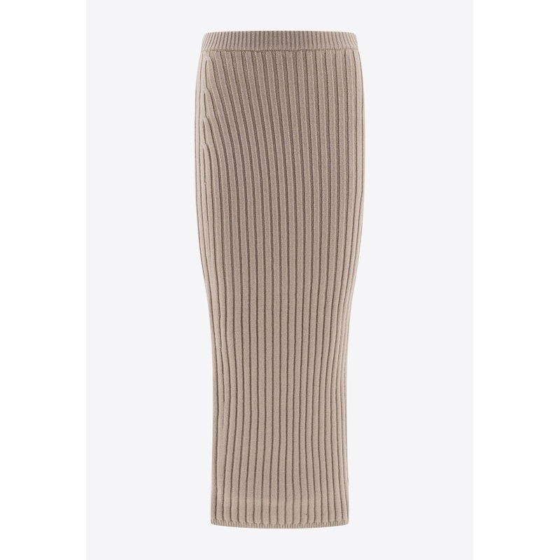 Seta Wool and Cashmere Knit Skirt Beige wrtwstd_M