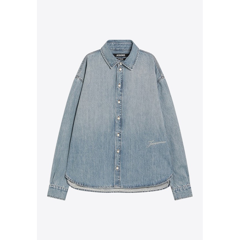 Signature Logo Denim Shirt Blue mrtwit_IT 46