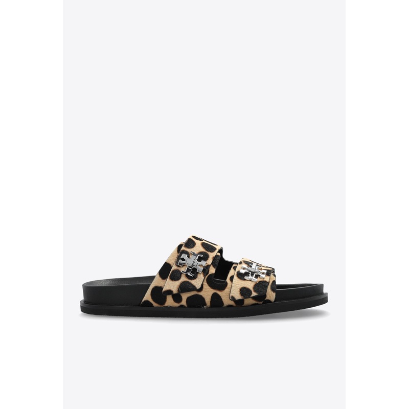 Turnlock Leopard Print Leather Sandals Beige wshoesus_US 5.5