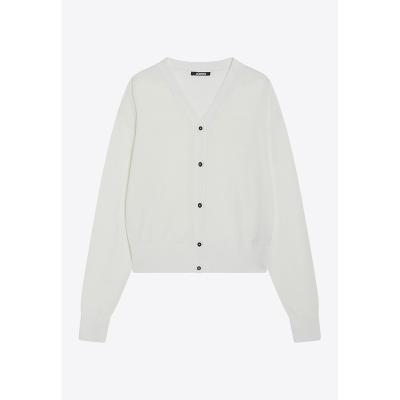 Wool-Blend Buttoned Cardigan White wrtwfr_FR 34