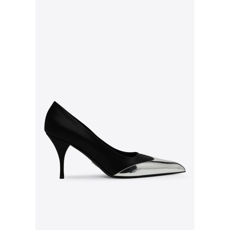 85 Metallic Cap-Toe Pumps Black wshoeseu_EU 36