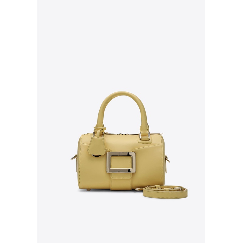 Belle Vivier Leather Top Handle Bag Yellow Onesize