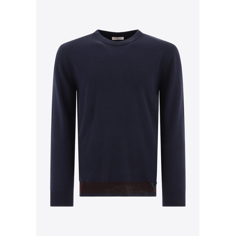 VLogo Knitted Wool Sweater Blue mrtwstd_L