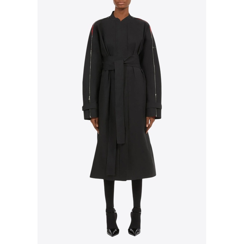 Zipped Belted Trench Coat Black wrtwit_IT 38