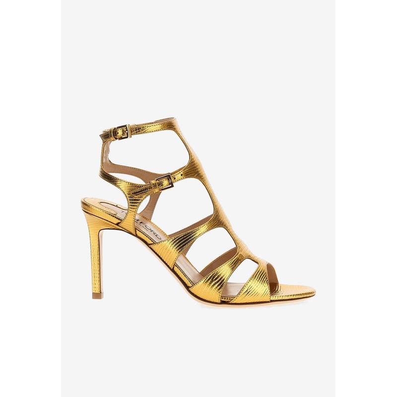 105 Metallic Leather Sandals Gold wshoeseu_EU 35