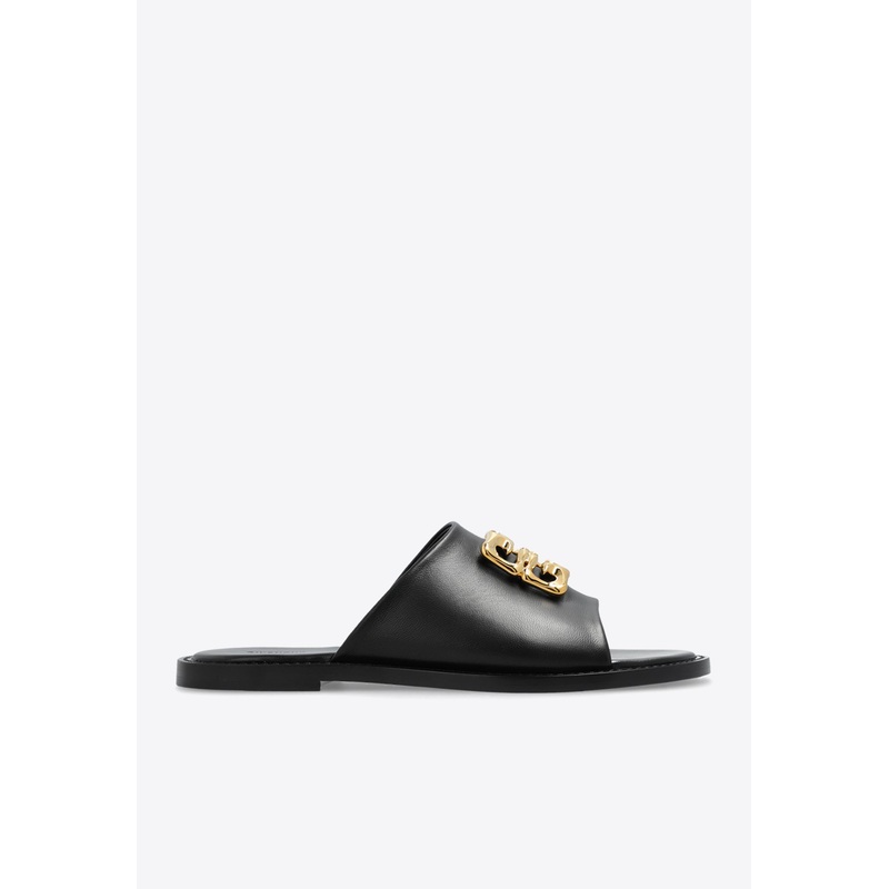 4G Liquid Nappa Leather Flat Mules Black wshoeseu_EU 35