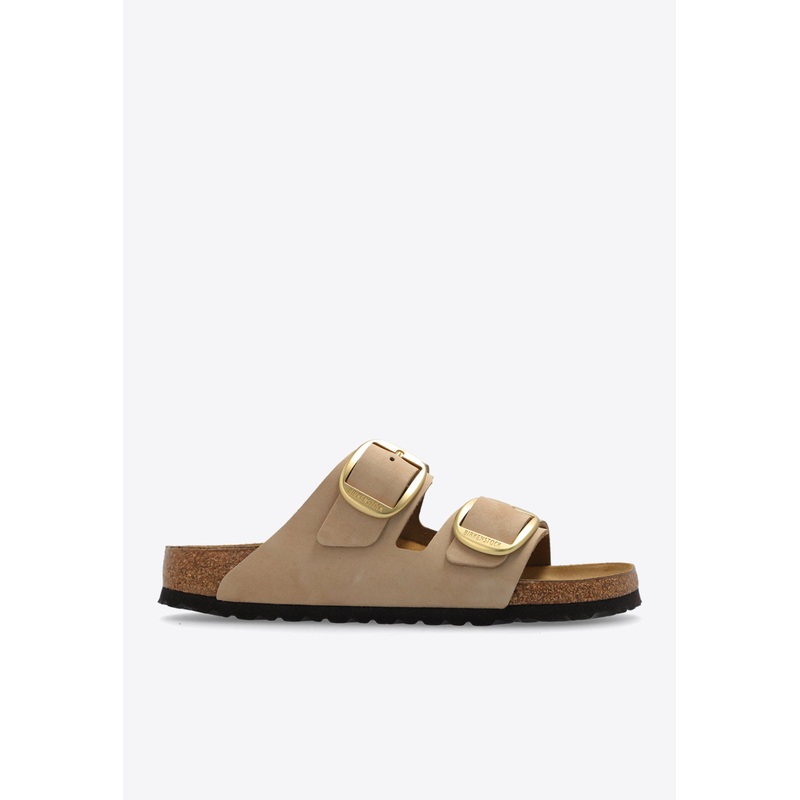 Arizona Big Buckle Leather Slides Beige wshoeseu_EU 35
