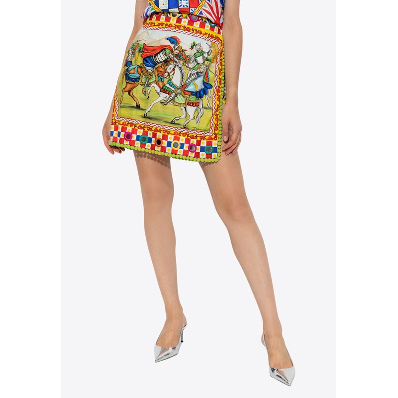 Carretto Print Mini Skirt Multicolor wrtwit_IT 36