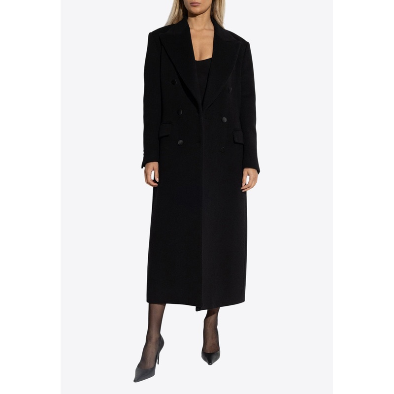 Double-Breasted Cashmere Coat Black wrtwit_IT 38