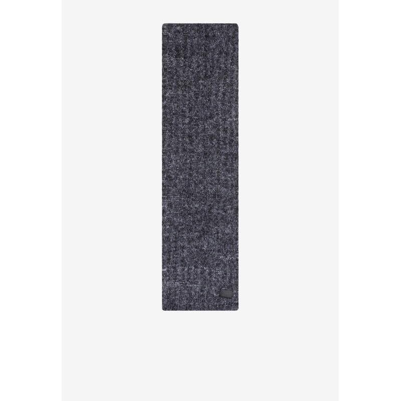 Logo-Label Wool Mohair Scarf Gray Onesize