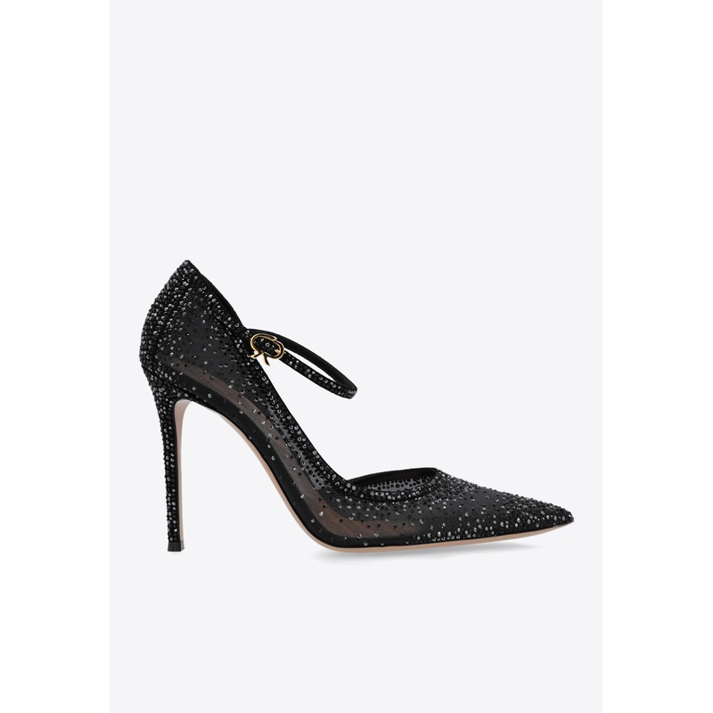 Rania 105 Mary Jane Crystal-Embellished Pumps Black wshoeseu_EU 36