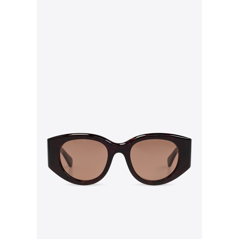 Square-Framed Sunglasses with Logo-Lettering Brown Onesize