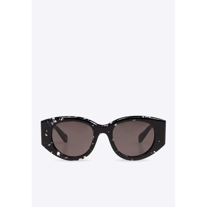 Square-Framed Sunglasses with Logo-Lettering Gray Onesize