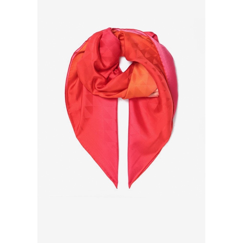 Symbole Print Gradient Silk Twill Scarf Fuchsia Onesize
